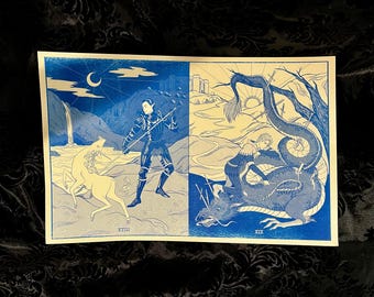 Sun and Moon Risograph Print