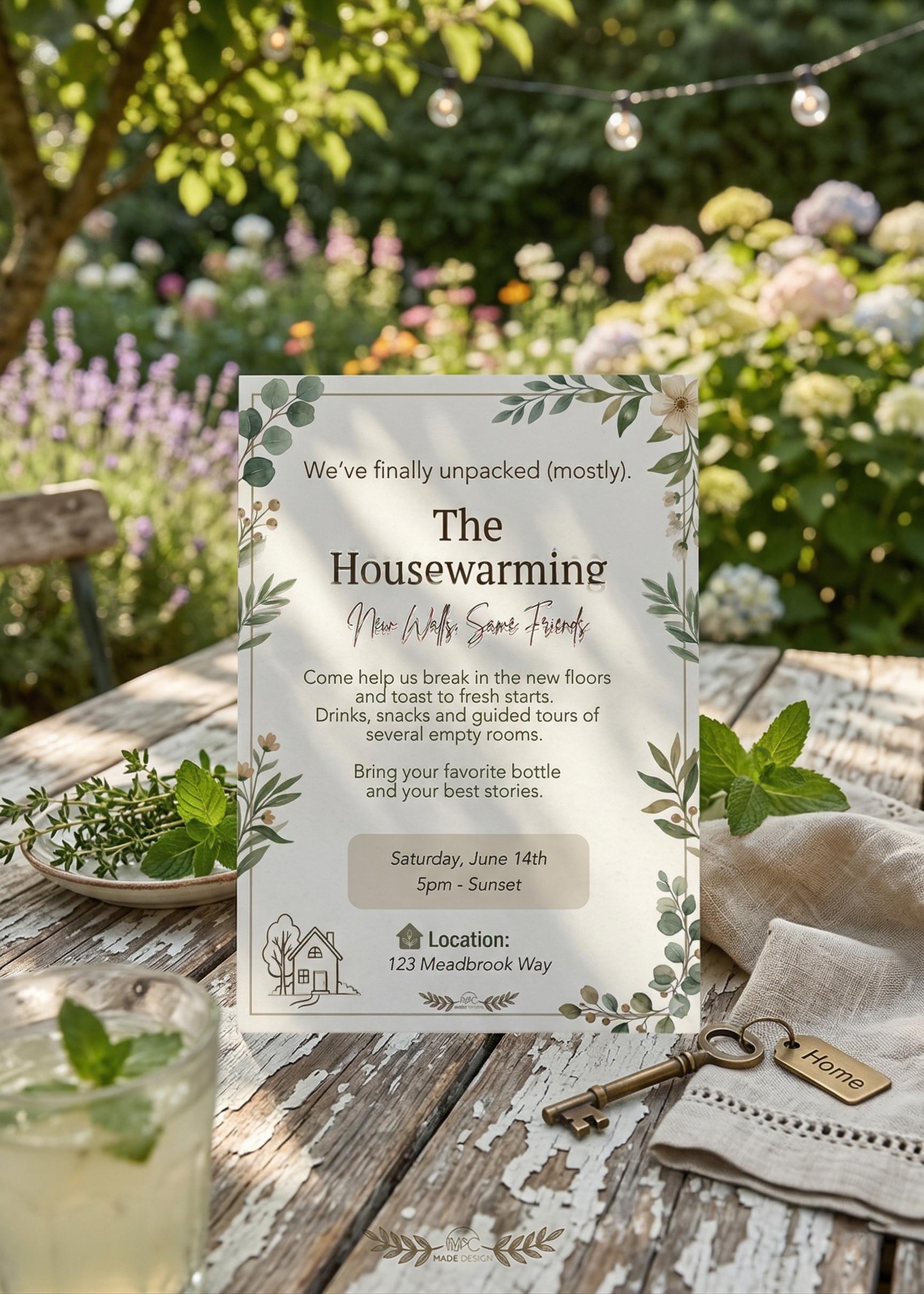Housewarming Invitation Template, Editable New Home Invite, Canva ...