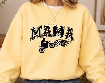 Mama Motocross Sweatshirt, Dirt Bike Mama Crewneck, Motocross Mom Shirt, Racing Mom Pullover, MX Rider Gift