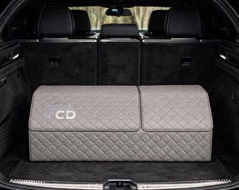 Leder-Kofferraum-Organizer mit Deckel, Premium faltbare Aufbewahrungsbox, magnetischer Auto Cargo Organizer, Luxus-Autozubehör