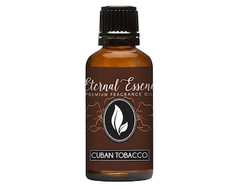 Aceite aromático Eternal Essence Oils Cuban Tobacco de 30 ml: especias cálidas, vainilla cremosa, pachulí ahumado y maderas de ámbar.