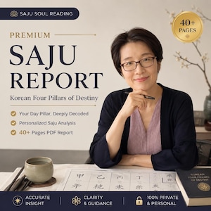 Premium Saju Report — Korean Four Pillars of Destiny | Deep Day Pillar Reading | Personalized PDF | Birth Chart Analysis