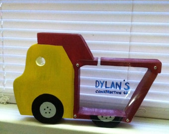 Handmade Wooden Dump Truck Coin Bank