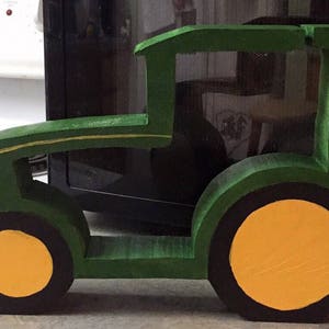 Handmade Wooden Tractor Coin Bank image 2