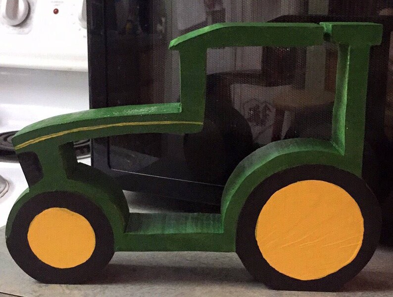 Handmade Wooden Tractor Coin Bank image 2