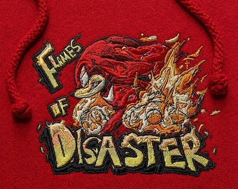 Sudadera con capucha, sudadera y camiseta con el diseño bordado de Knuckles Flames of Disaster.