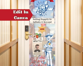 Toy Story Cruise Door Banner Editable Canva Template, Disney Cruise Door Decoration, Stateroom Banner, Birthday Banner, Toy Story Download