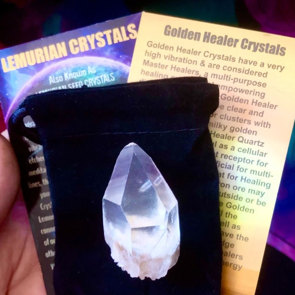 Lemurian Seed Crystals Small from Minas Gerias Brazil with cards pouch