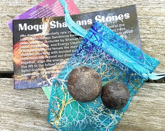 Moqui Shamans Stones Small Bonded Pair with Pouch & Cards, UTAH