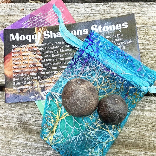 Moqui Shamans Stones Small Bonded Pair with Pouch & Cards, UTAH