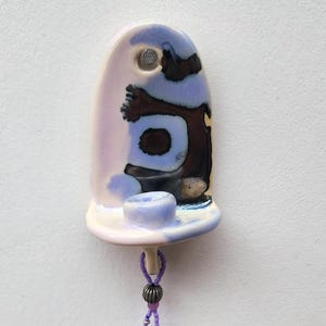 Small Ceramic Candle Wall Altar with Charms