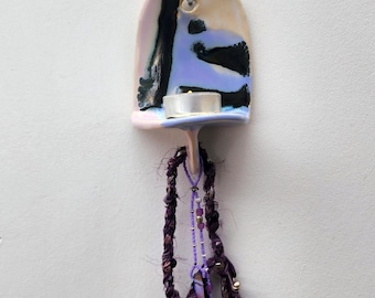 Small Clay Wall Shelf with Charms