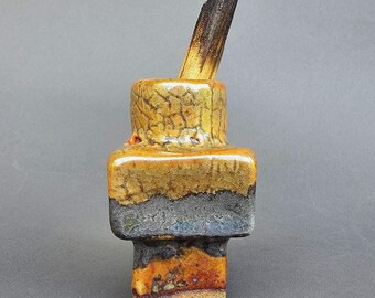 Ceramic Palo Santo Holder / Shimmery Rust Shino Glaze