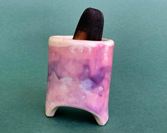 Ceramic Palo Santo Holder / Pink & Purple Glaze