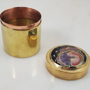 Cloisonne Emaille Messing Box // Dekorative Box // Schwangerschaft Baby Fetus Art