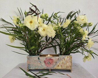 Ceramic Flower & Candle Holder Ikebana Vase