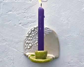 Small Ceramic Taper Candle Wall Sconce