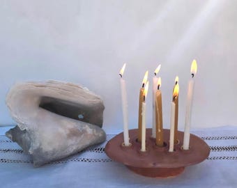 Kerzenständer aus Terrakotta für mehrere Spitzkerzen