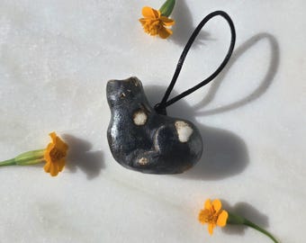 Black Cat Ceramic Ornament