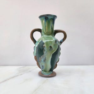 NeoClassical Green Porcelain Bud Vase