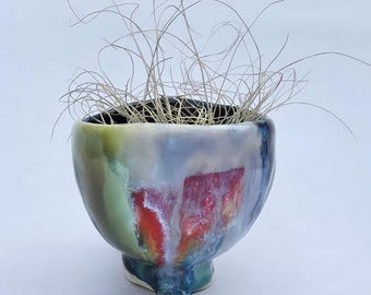 Rainbow drip tea bowl cup