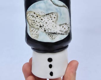 Porcelain Manta Ray Nerikomi Wine Cup