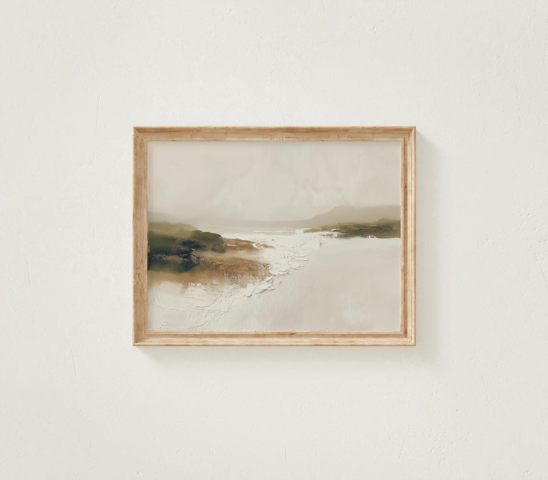Minimalist Coastal Neutral Beach Wall Art, Beige Seascape Print ...
