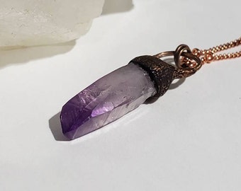 Veracruz Amethyst Necklace, Dainty Amethyst Point Necklace, Purple Crystal necklace, Gift ideas, Minimalist