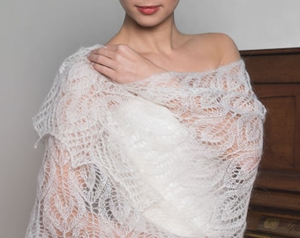 Lace Wrap Shawl Wedding White Cover Up voor jurk, bruidskaap bruiloft, 13e verjaardag kant cadeau, winterbruiloft sjaal