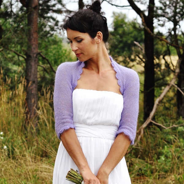 Boléro haussement d'épaules en mohair, cardigan pour femmes, haussement d'épaules transparent pour femme, pull en laine pour mariage le jour du mariage, cardigan léger, boléro de demoiselle d'honneur