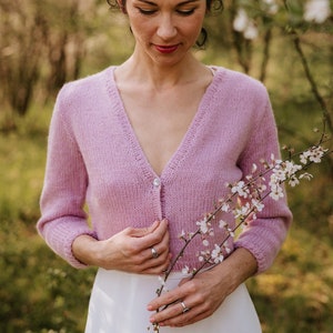 Pink cardigan for wedding best sale