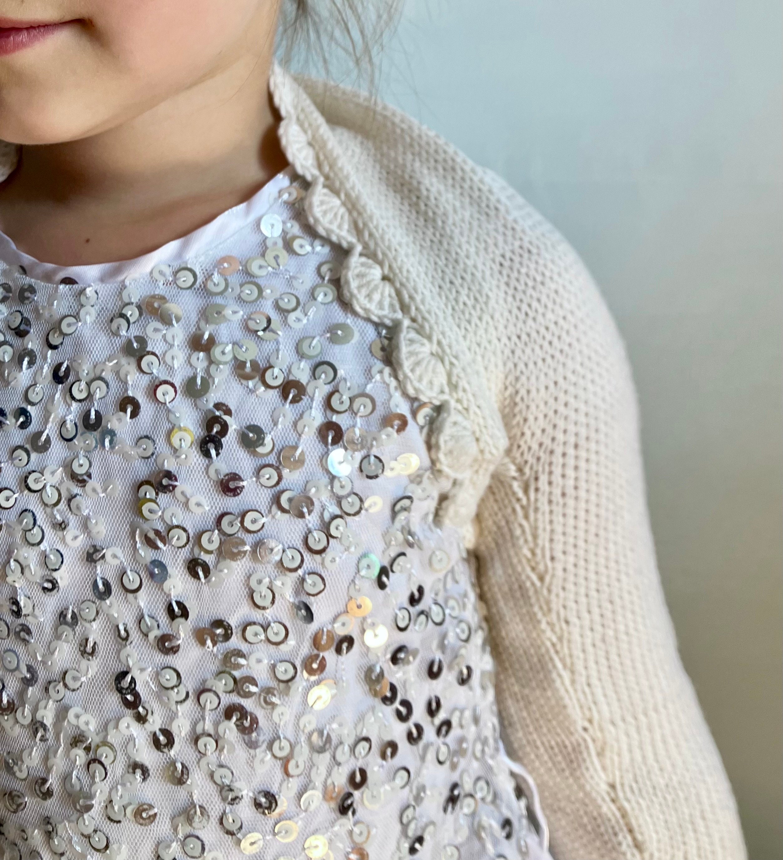 Trudge Gebreid meisjesvest, korte bolero met lange mouwen voor kinderen