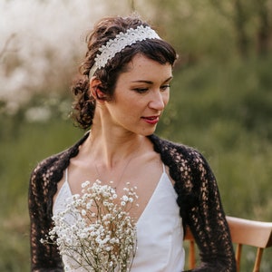 Braut-Shrug-Hochzeits-Bolero, leicht wie eine Wolke, Mohair-Farbe schwarz, Braut-Spitzenüberzug, Braut-Stola, Hochzeits-Cardigan, Damen-Hochzeitsjacke Bild 3