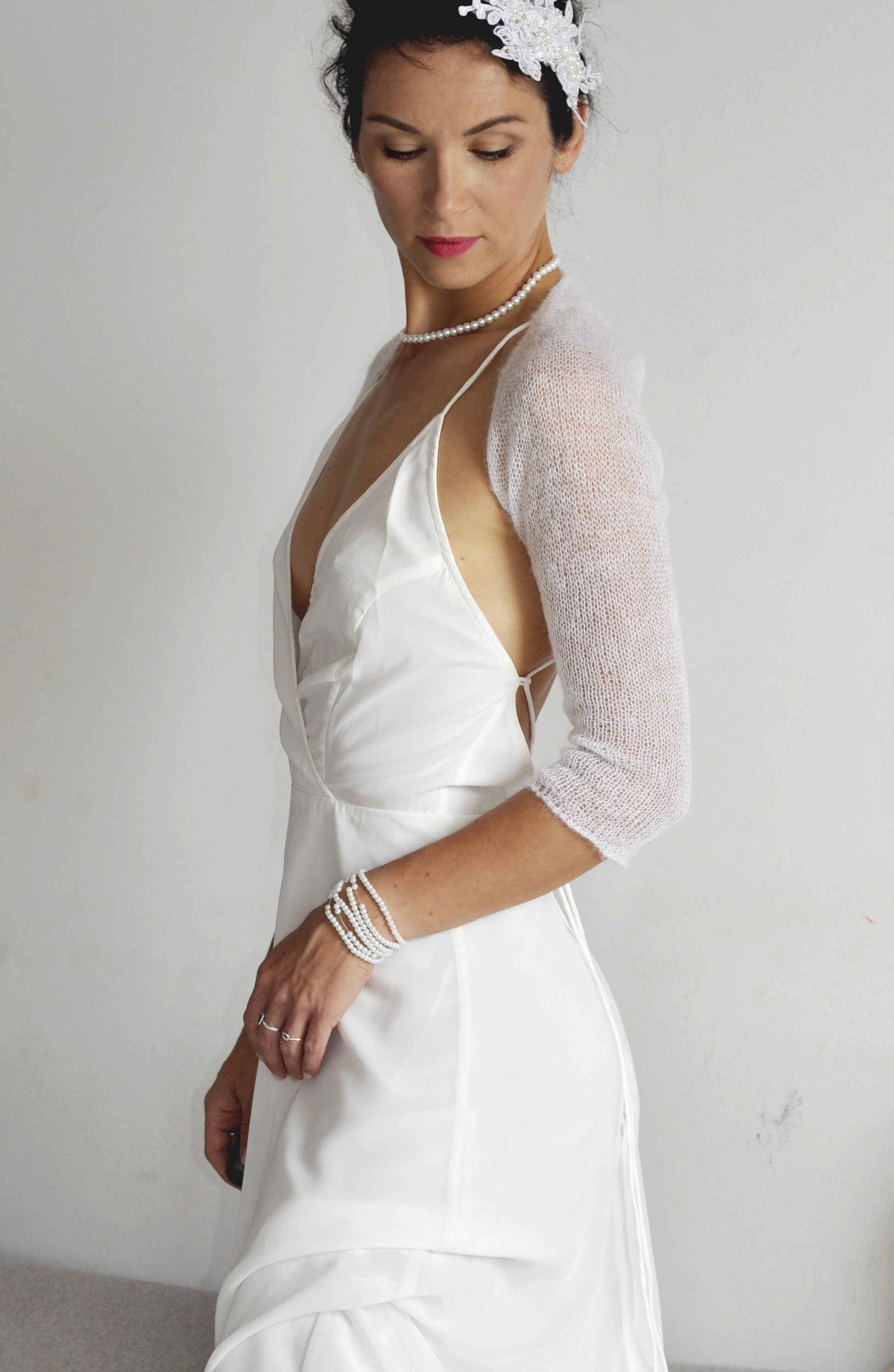 Boléro Transparent à Nouer Femme – Cardigan Court Léger Et Extensible Manches Longues, S à 2XL – Idéal Pour Robes De Soirée