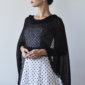 Evening Black Shawl Wrap Black Stole Evening Cover Up Fine Wool Shawl Lace Delicat Scarf Wedding Shawl Bolero Carnival Stole Capolet