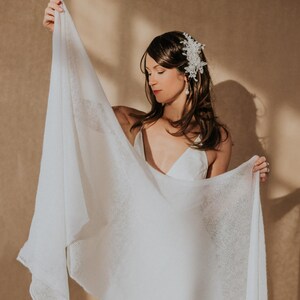 Mohair Silk Shawl Bridal Wrap Vow Renewal Outerwear Pale Pink Cover Up Elopement Bride Cape Elegant Wedding Attire Made of Honor Knit Stole image 12