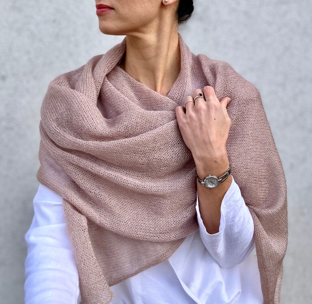 Woman Mohair Shawl Oversized Scarf Silk Shawl Elegant Anniversary