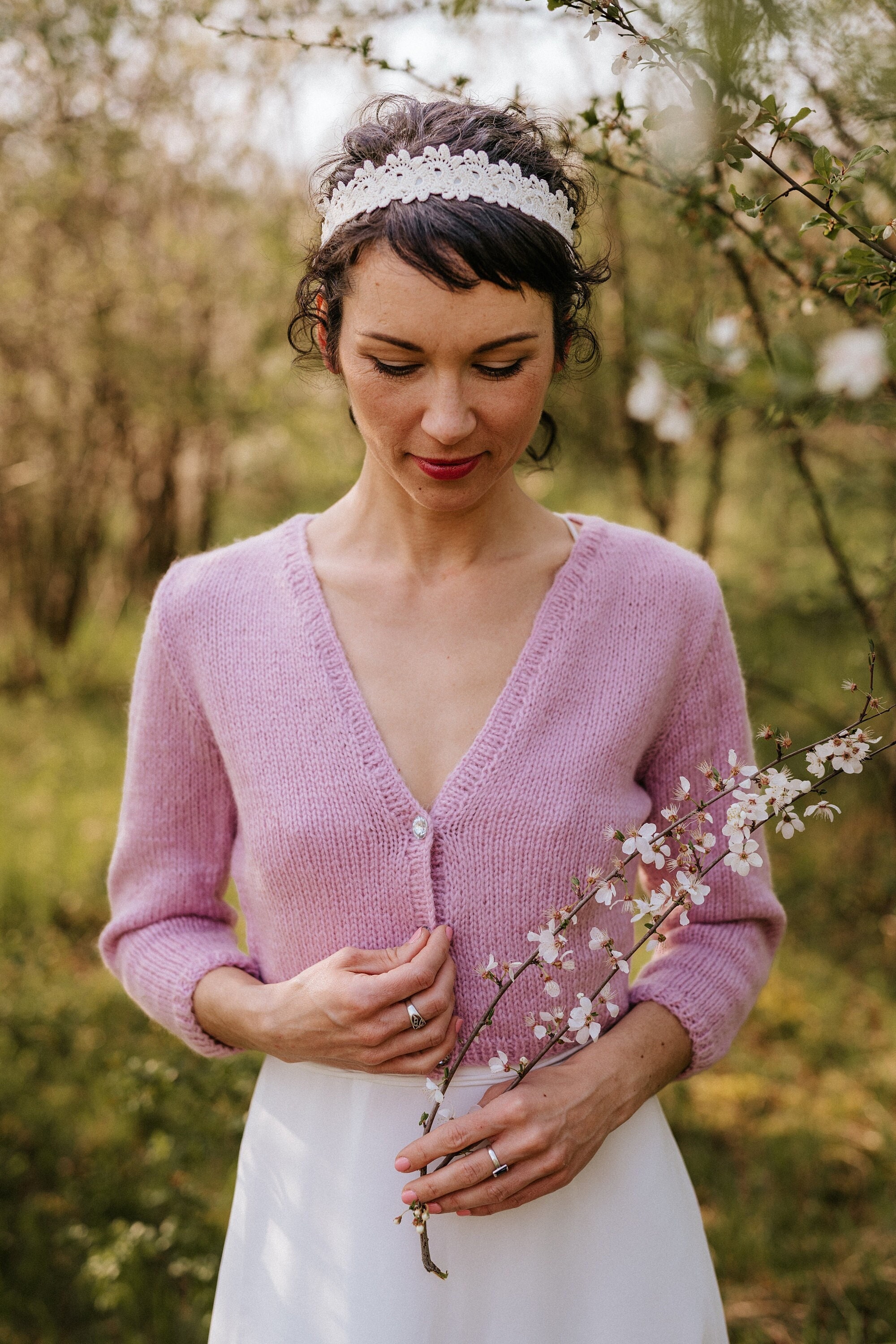 Cardigan De Mariage Pour Femme - Boléro Manches Longues Blanc, épaulettes Coupées