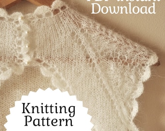 Wedding bolero knitting pattern, diy knitting pattern, bolero knit pattern, bridal bolero DIY, lace knit mohair cropped cardigan for women