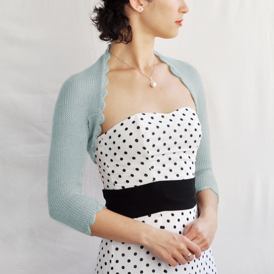 mint green bolero shrug