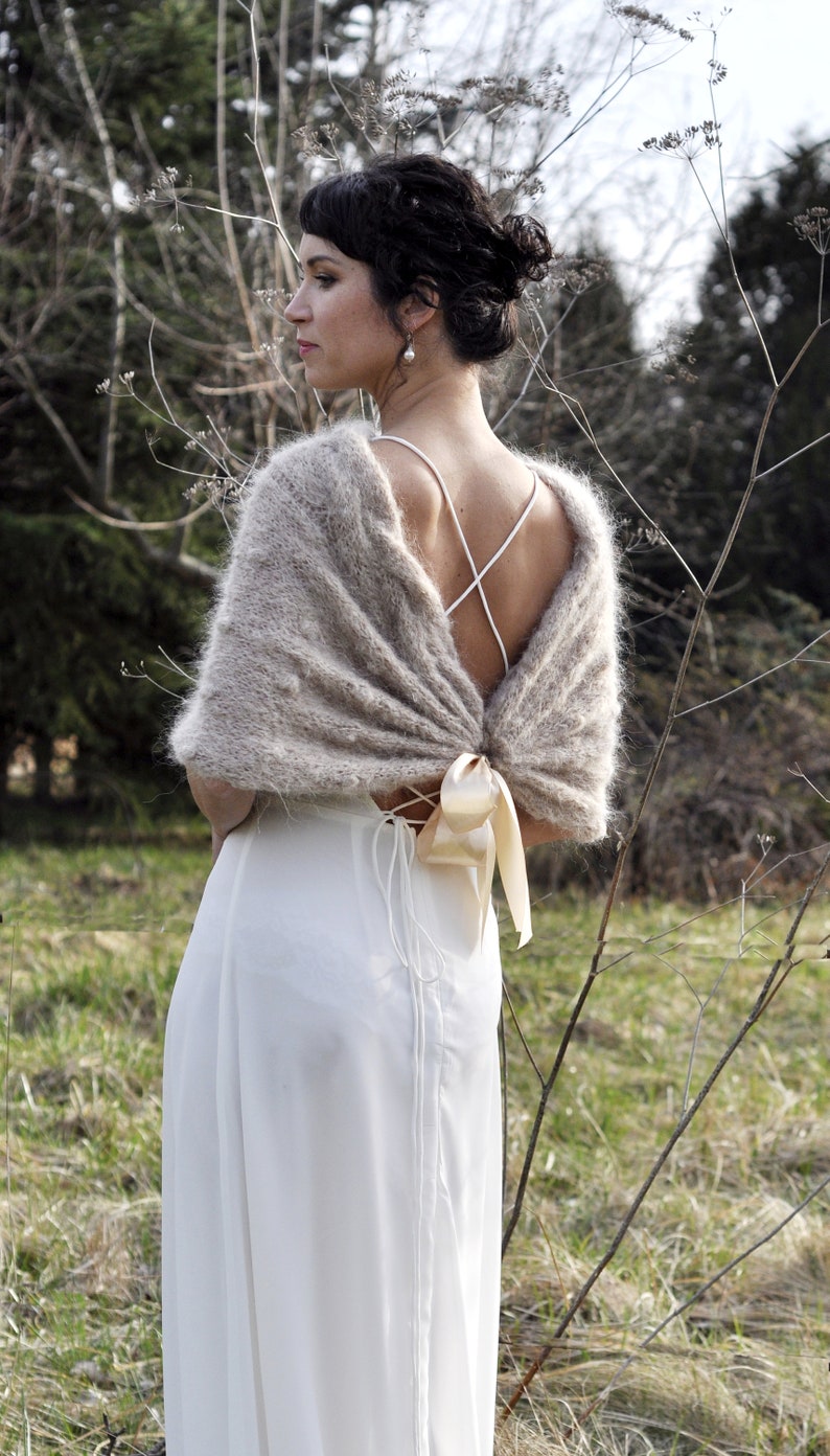 beige bridal cape for wedding day outerwear idea for elopement wedding fall