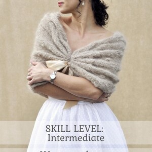 DIY gift for bride to be idea knitting pattern elegant outerwear wedding knit winter nuptials outfit idea knitter wedding cape idea