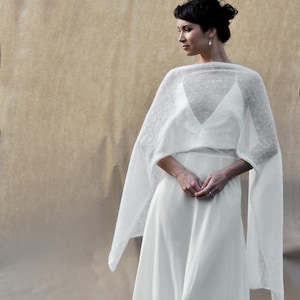 Bruidsomslagdoek Mohair Zijde Avondkleding Sjaal voor speciale gelegenheden Formele evenement Wrap Bruiloft Cover-up Luxe Winter Bruid Accessoire Kerkceremonie afbeelding 15