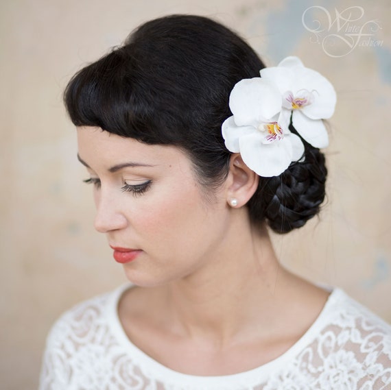 Bridal Hair Pins Ivory Orchids Wedding Pins Wedding Hairpieces Etsy