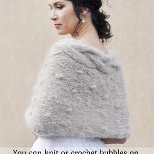knitting pattern wedding cape autumn wedding outerwear idea knitted gift handmade bridal shawl DIY mother of the groom shoulder coverage mountain wedding fall elopement wedding attire idea micro wedding outfit