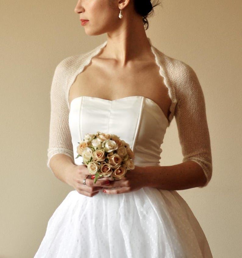Bridal bolero shrug woman sweater mohair cover up for wedding day idea romantic bolero for qwdding guest cover up white wrap for gown theater opera night outfit idea