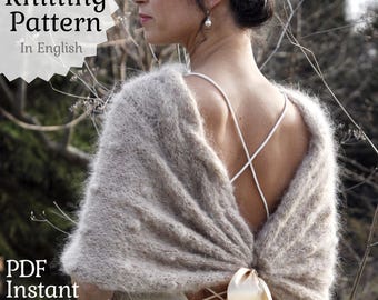 Bridal Cape Knitting Pattern DIY Chunky Knit Wedding Shawl PDF Tutorial Fast Knit Winter Wrap for Bride Handmade Cover Up Cozy Knit Stole