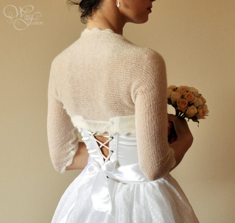 bridal wedding shrug bridal knit bolero ivory wool bolero silk wedding coverup idea