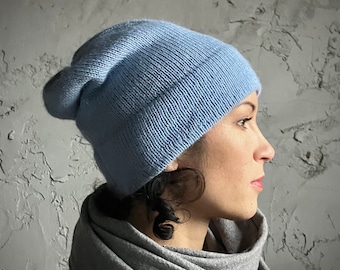 Knitted Beanie Hat Women Christmas Gift for Her 100% alpaca wool Beanie hat Gift for Women Long Distance Gift Holiday Present, Colours