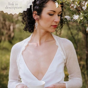 rustic wedding bolero shrug for bride cover up minimalist wedding dress topper mohair sweater for bride